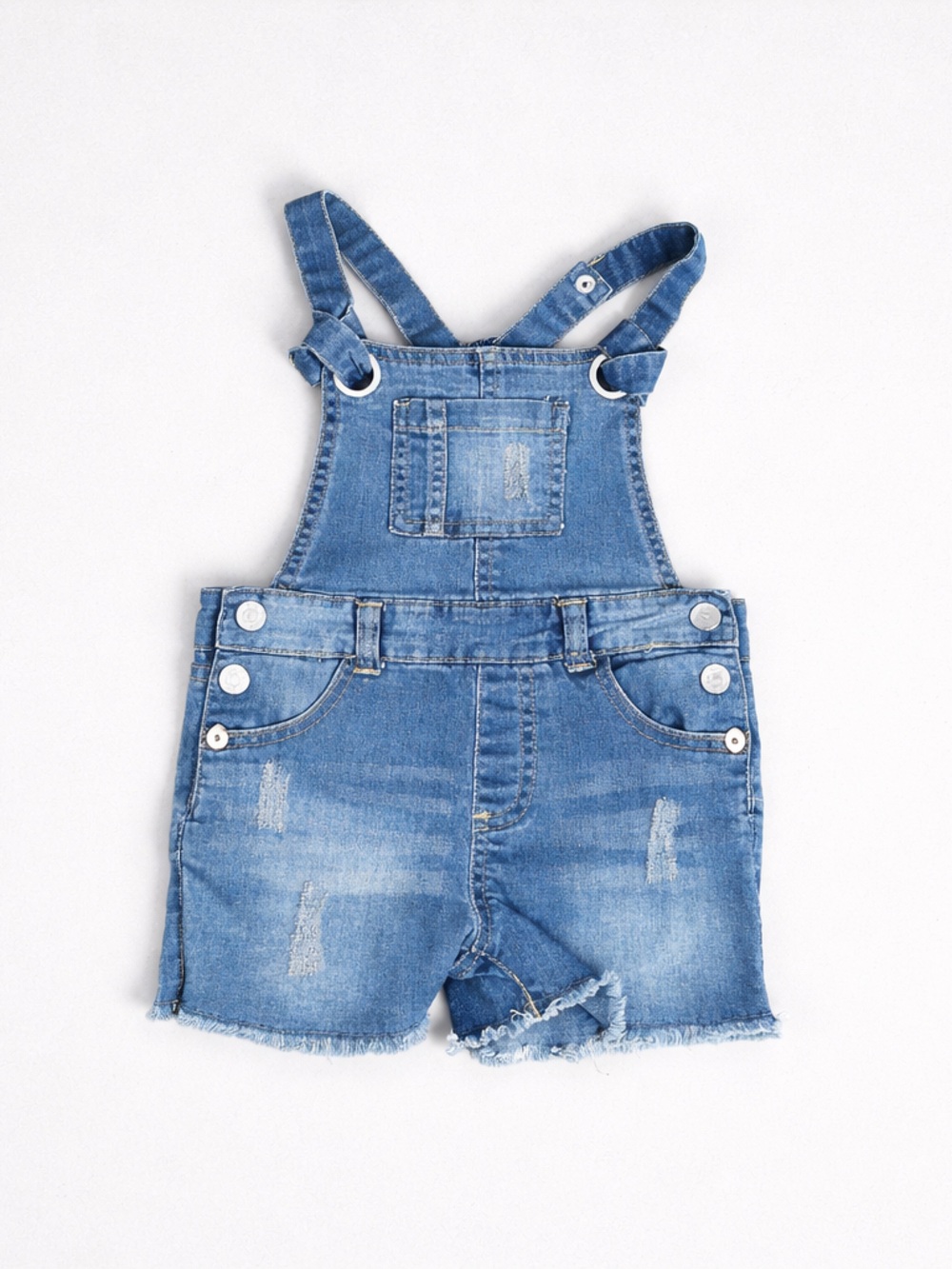 7 For all Man Kind Light Blue Denim Short Overalls 12 Months